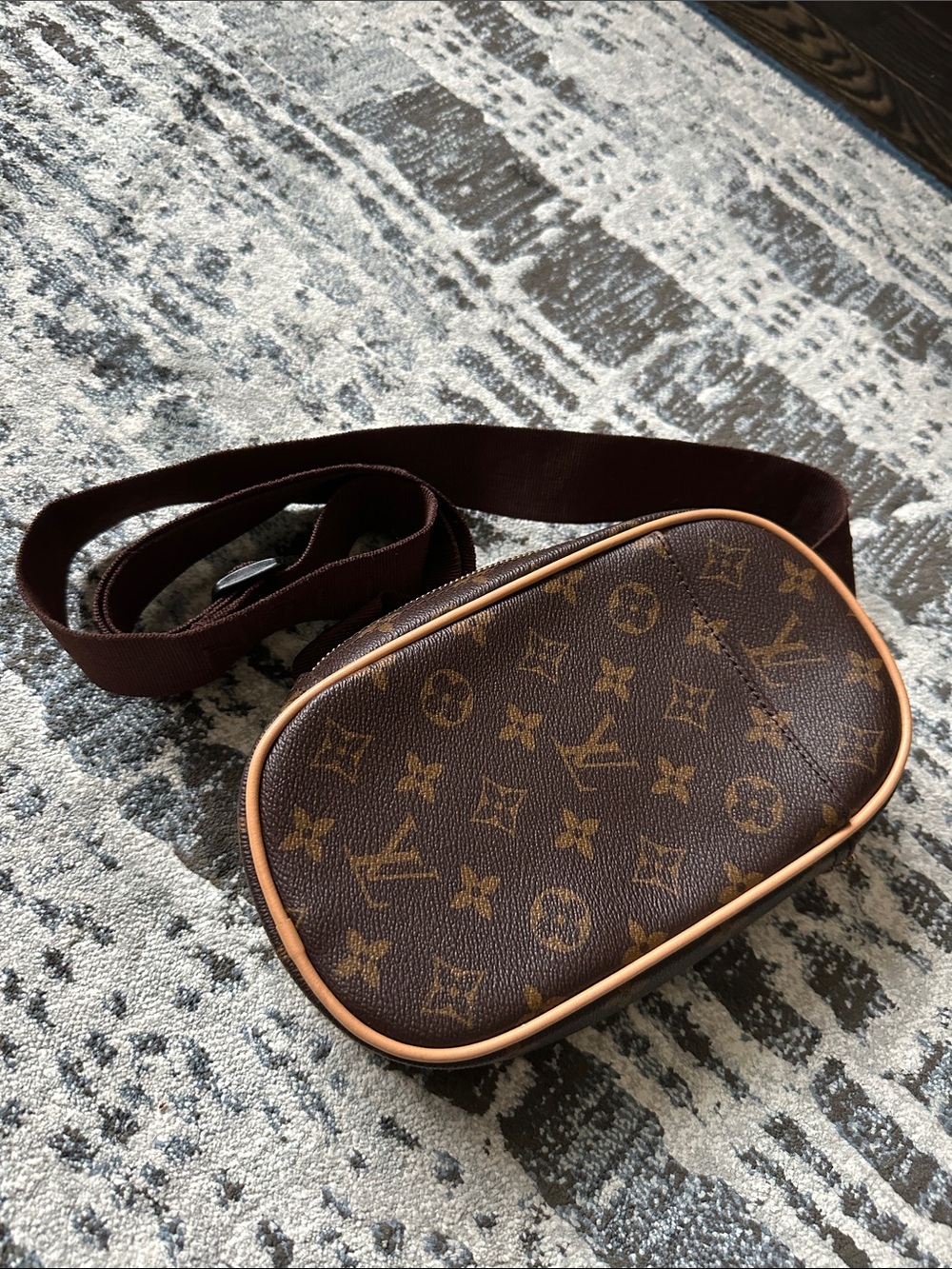 Fashion Brown Monogram Canvas Crossbody Sling Bag